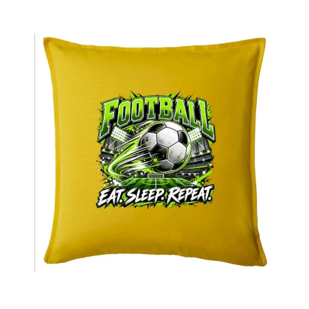 Futbalová lopta a štadión eat sleep repeat