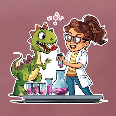 Chemik a dinosaurus - dievča