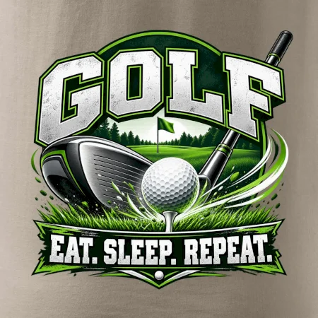Golfová palica s loptičkou eat sleep repeat