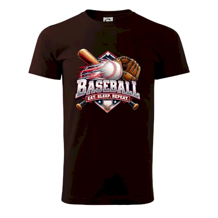 Baseballová pálka s rukavicou eat sleep repeat