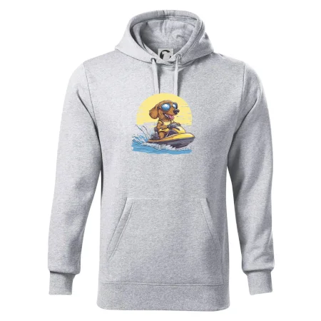 Jazvečík na vodnom skútri
