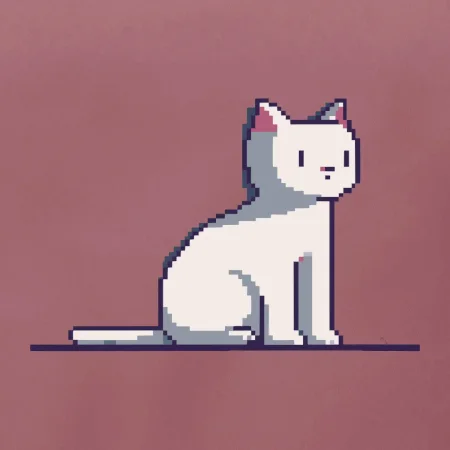 Mačka biela pixel
