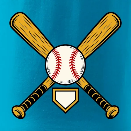 Zkřížené baseballové pálky a míček