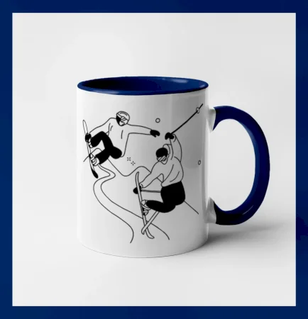 Lyžovanie - kreslené obrázok