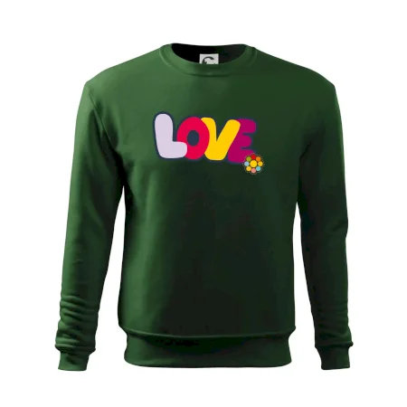 Love nápis s kvetinou