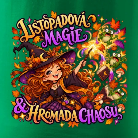 Listopadová čarodějka kouzlí podzimní žáby