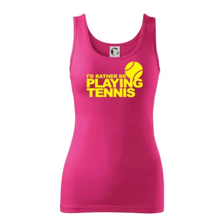 Playing tennis