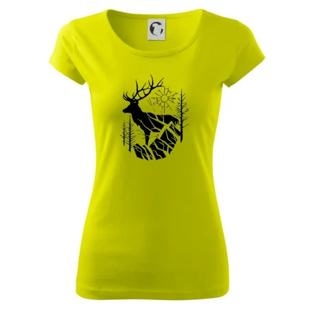 Jeleň v lese krivky