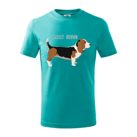 Basset hound pes s nápisom