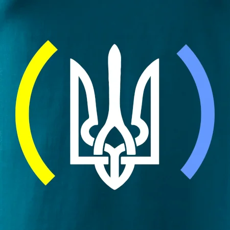 Ukrajina trojzubec s farbami