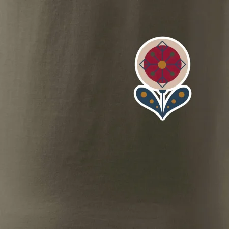 Folklór na prsníku kvetina guľatá