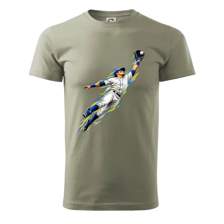 Baseballový polař chytá míček ve výskoku