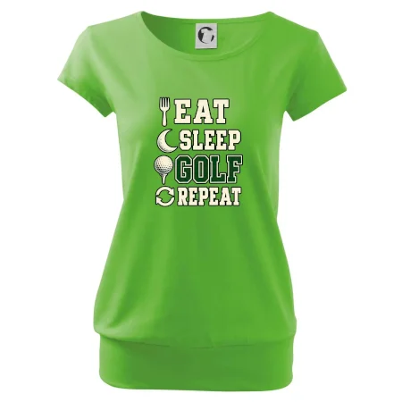 Eat sleep golf repeat typografie