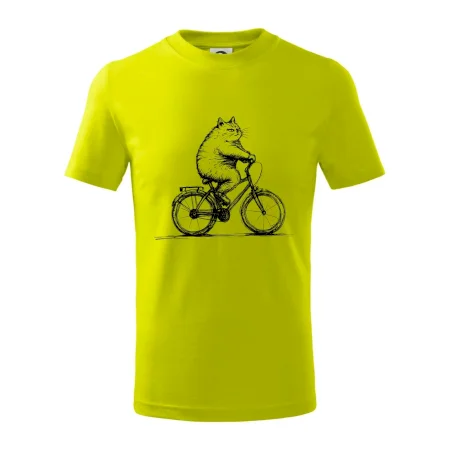 Tučná mačka na bicykli