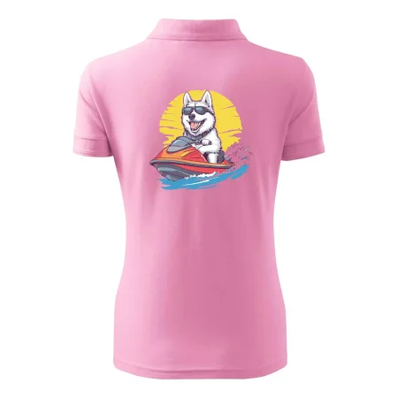 Husky na vodnom skútri