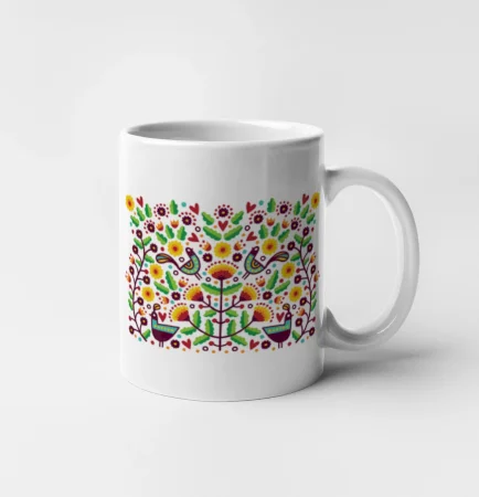 Folklór - farebne kvetiny obdĺžnik