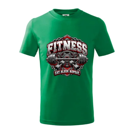 Fitness činka a závažia eat sleep repeat
