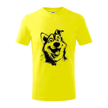Čiernobiela karikatúra husky