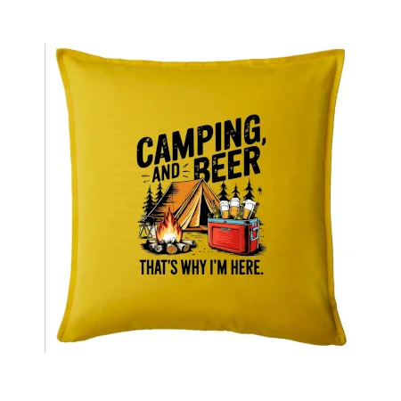 Černý nápis nápis Camping and beer