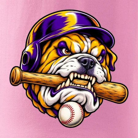 Baseballový buldok s pálkou