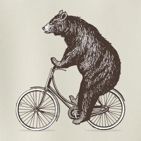 Medveď na bicykli