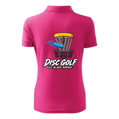 Discgolfový kôš s letiacim diskom eat sleep repeat