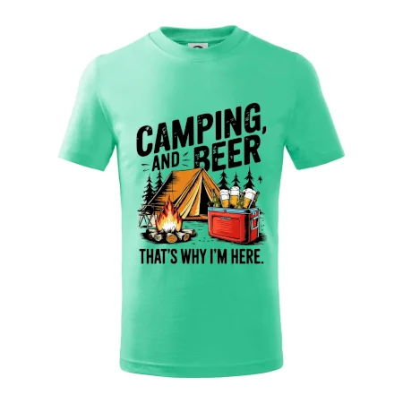 Černý nápis nápis Camping and beer