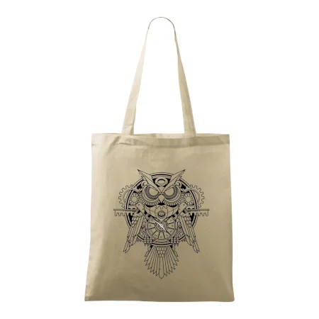 Steampunk sova čiernobiela