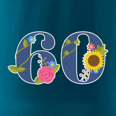 Kvetinové číslo kreslené - 60