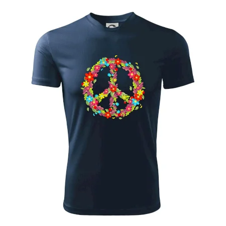 Peace symbol červené kvety