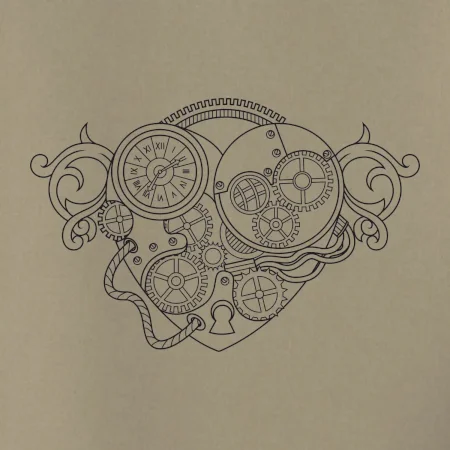 Steampunk srdce kreslené