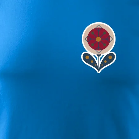 Folklór na prsníku kvetina guľatá