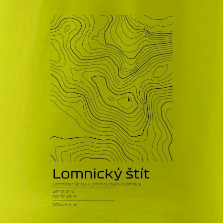Lomnický štít - vrstevnice v obdĺžniku