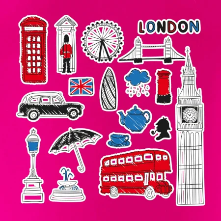 Velká Británie - kreslené ikonky