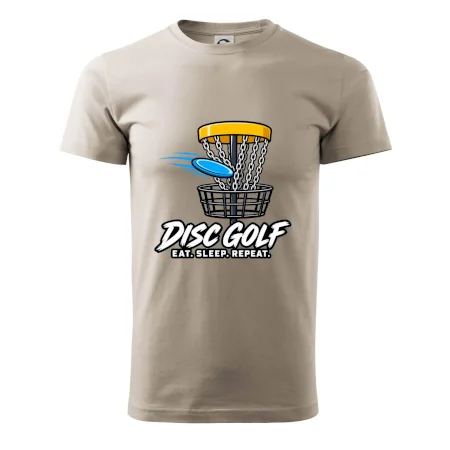 Discgolfový kôš s letiacim diskom eat sleep repeat