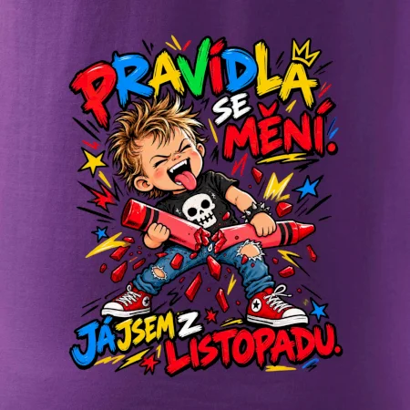 Pravidla se mění listopadový rebel s rozlomenou pastelkou