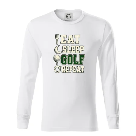 Eat sleep golf repeat typografie