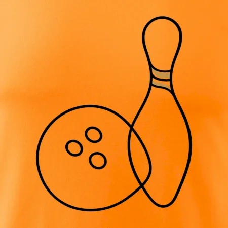 Bowling minimalistická linka s koulí a kuželkou