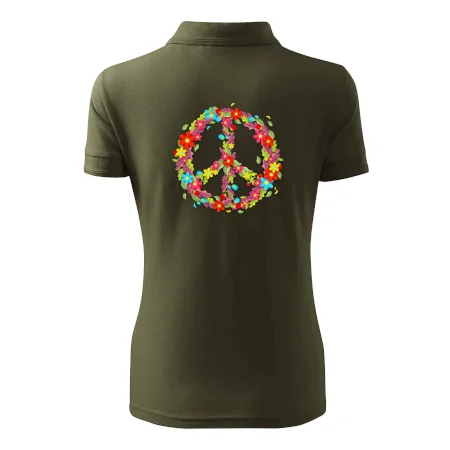 Peace symbol červené kvety