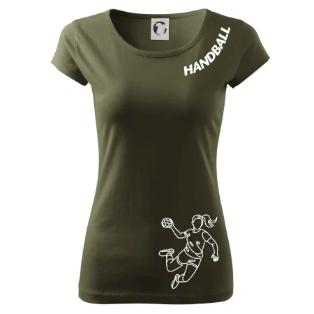 Handball nápis šikmo - dievča