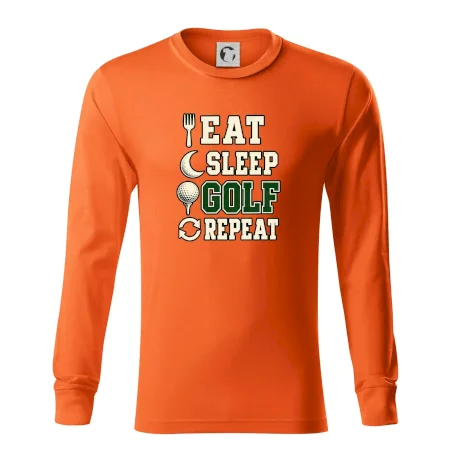 Eat sleep golf repeat typografie