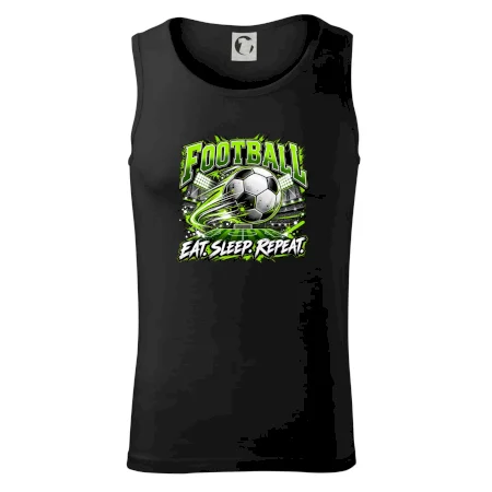 Futbalová lopta a štadión eat sleep repeat