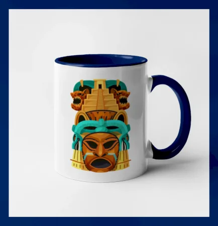 Mayová maska s pyramídou