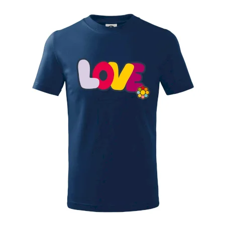 Love nápis s kvetinou