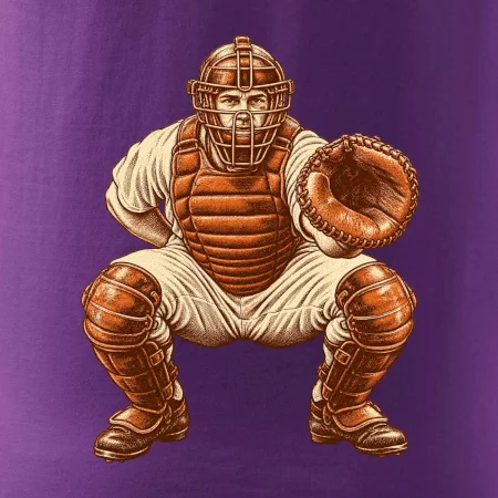 Baseballový catcher retro rytina