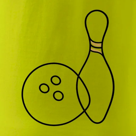 Bowling minimalistická linka s koulí a kuželkou