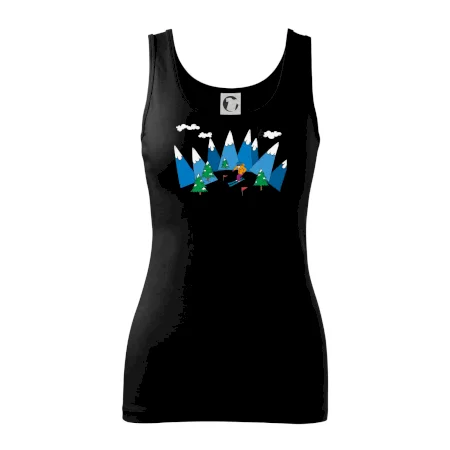 Lyžiar a farebné hory