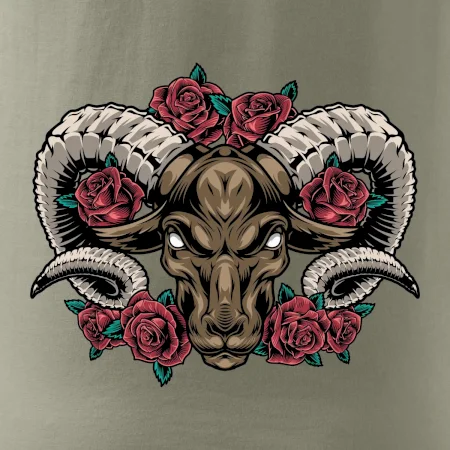 Hlava barana s ružami