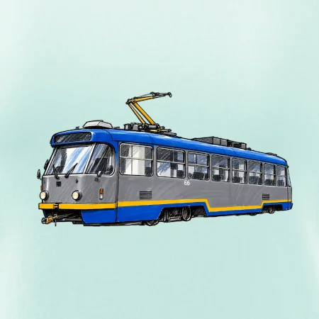 T3R SLF modrošedá kresba fixem