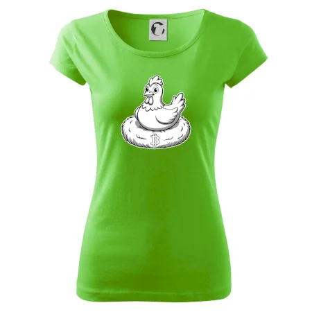 Kurča sediace na bitcoinovom hniezde